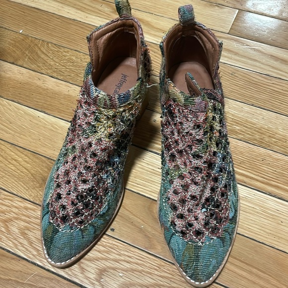 Jeffrey Campbell floral canvas cut out boots - Picture 1 of 5